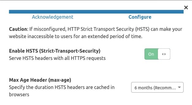how to Activate HTTP Strict Transport Security